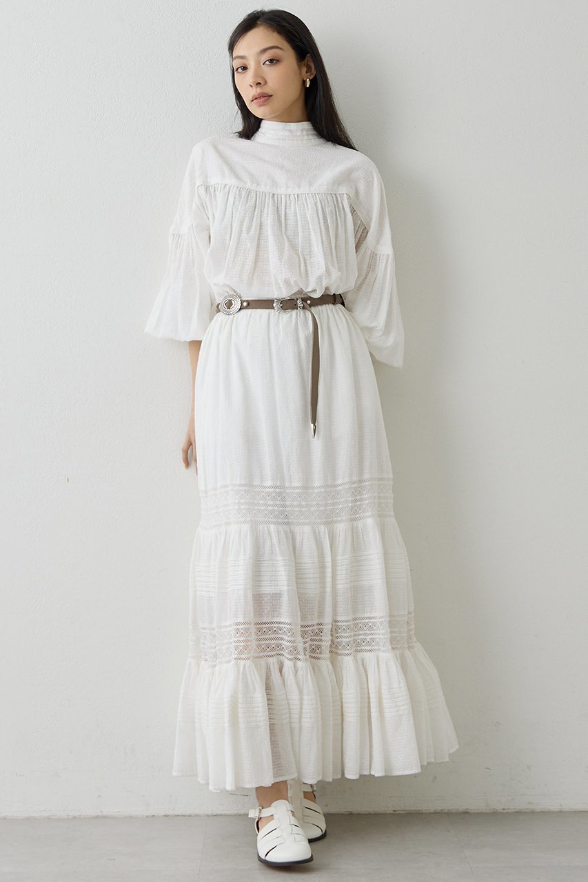 【ウィムガゼット/Whim Gazette】のコットンギャザー切替ブラウス 人気、トレンドファッション・服の通販 founy(ファニー) 　ファッション　Fashion　レディースファッション　Fashion for Women　トップス・カットソー　Cut & Sew Tops　シャツ・ブラウス・オフィスカジュアル　Elegant Blouses & Button-Ups　おすすめ　Recommended / Our Picks　インド　Indian Textile　ギャザー　Gathered, Ruffled　スリーブ　Sleeve, Long Sleeve / Short Sleeve　リボン　Ribbon, Bow　ロング　Long, Long-Length　エレガント 上品　Elegant　切替　Switching, Contrast Panel　other-2|ID: prp329100004902137 ipo3291000000036712360