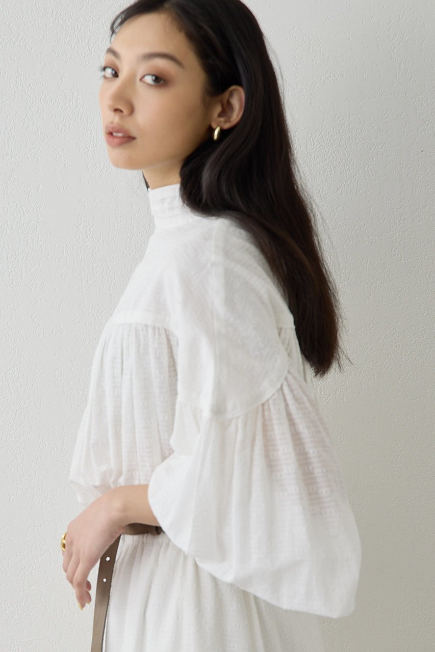 【ウィムガゼット/Whim Gazette】のコットンギャザー切替ブラウス 人気、トレンドファッション・服の通販 founy(ファニー) 　ファッション　Fashion　レディースファッション　Fashion for Women　トップス・カットソー　Cut & Sew Tops　シャツ・ブラウス・オフィスカジュアル　Elegant Blouses & Button-Ups　おすすめ　Recommended / Our Picks　インド　Indian Textile　ギャザー　Gathered, Ruffled　スリーブ　Sleeve, Long Sleeve / Short Sleeve　リボン　Ribbon, Bow　ロング　Long, Long-Length　エレガント 上品　Elegant　切替　Switching, Contrast Panel　other-3|ID: prp329100004902137 ipo3291000000036712362