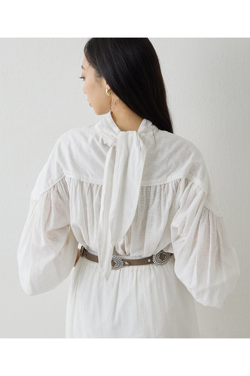 【ウィムガゼット/Whim Gazette】のコットンギャザー切替ブラウス 人気、トレンドファッション・服の通販 founy(ファニー) 　ファッション　Fashion　レディースファッション　Fashion for Women　トップス・カットソー　Cut & Sew Tops　シャツ・ブラウス・オフィスカジュアル　Elegant Blouses & Button-Ups　おすすめ　Recommended / Our Picks　インド　Indian Textile　ギャザー　Gathered, Ruffled　スリーブ　Sleeve, Long Sleeve / Short Sleeve　リボン　Ribbon, Bow　ロング　Long, Long-Length　エレガント 上品　Elegant　切替　Switching, Contrast Panel　other-4|ID: prp329100004902137 ipo3291000000036712363