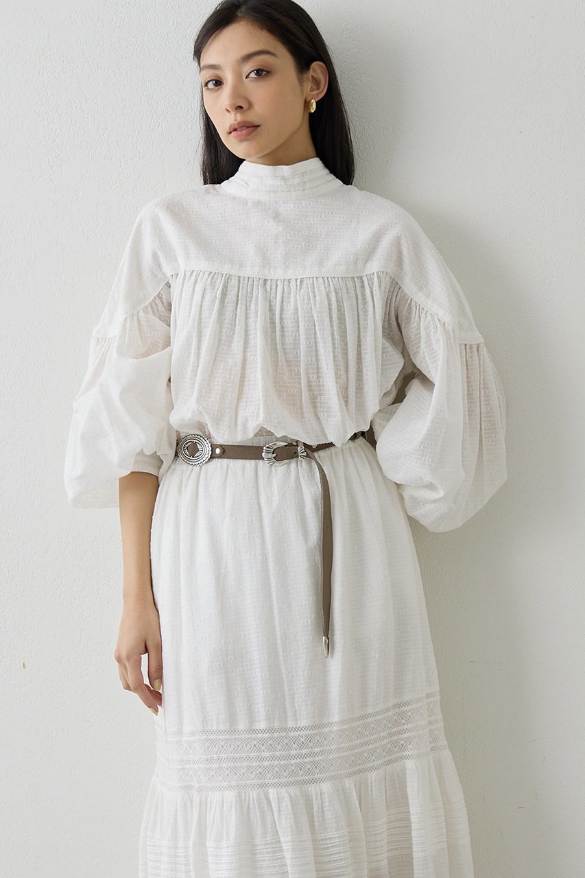 【ウィムガゼット/Whim Gazette】のコットンギャザー切替ブラウス 人気、トレンドファッション・服の通販 founy(ファニー) 　ファッション　Fashion　レディースファッション　Fashion for Women　トップス・カットソー　Cut & Sew Tops　シャツ・ブラウス・オフィスカジュアル　Elegant Blouses & Button-Ups　おすすめ　Recommended / Our Picks　インド　Indian Textile　ギャザー　Gathered, Ruffled　スリーブ　Sleeve, Long Sleeve / Short Sleeve　リボン　Ribbon, Bow　ロング　Long, Long-Length　エレガント 上品　Elegant　切替　Switching, Contrast Panel　other-5|ID: prp329100004902137 ipo3291000000036712365