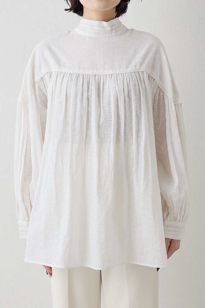 【ウィムガゼット/Whim Gazette】のコットンギャザー切替ブラウス 人気、トレンドファッション・服の通販 founy(ファニー) 　ファッション　Fashion　レディースファッション　Fashion for Women　トップス・カットソー　Cut & Sew Tops　シャツ・ブラウス・オフィスカジュアル　Elegant Blouses & Button-Ups　おすすめ　Recommended / Our Picks　インド　Indian Textile　ギャザー　Gathered, Ruffled　スリーブ　Sleeve, Long Sleeve / Short Sleeve　リボン　Ribbon, Bow　ロング　Long, Long-Length　エレガント 上品　Elegant　切替　Switching, Contrast Panel　other-6|ID: prp329100004902137 ipo3291000000036712367