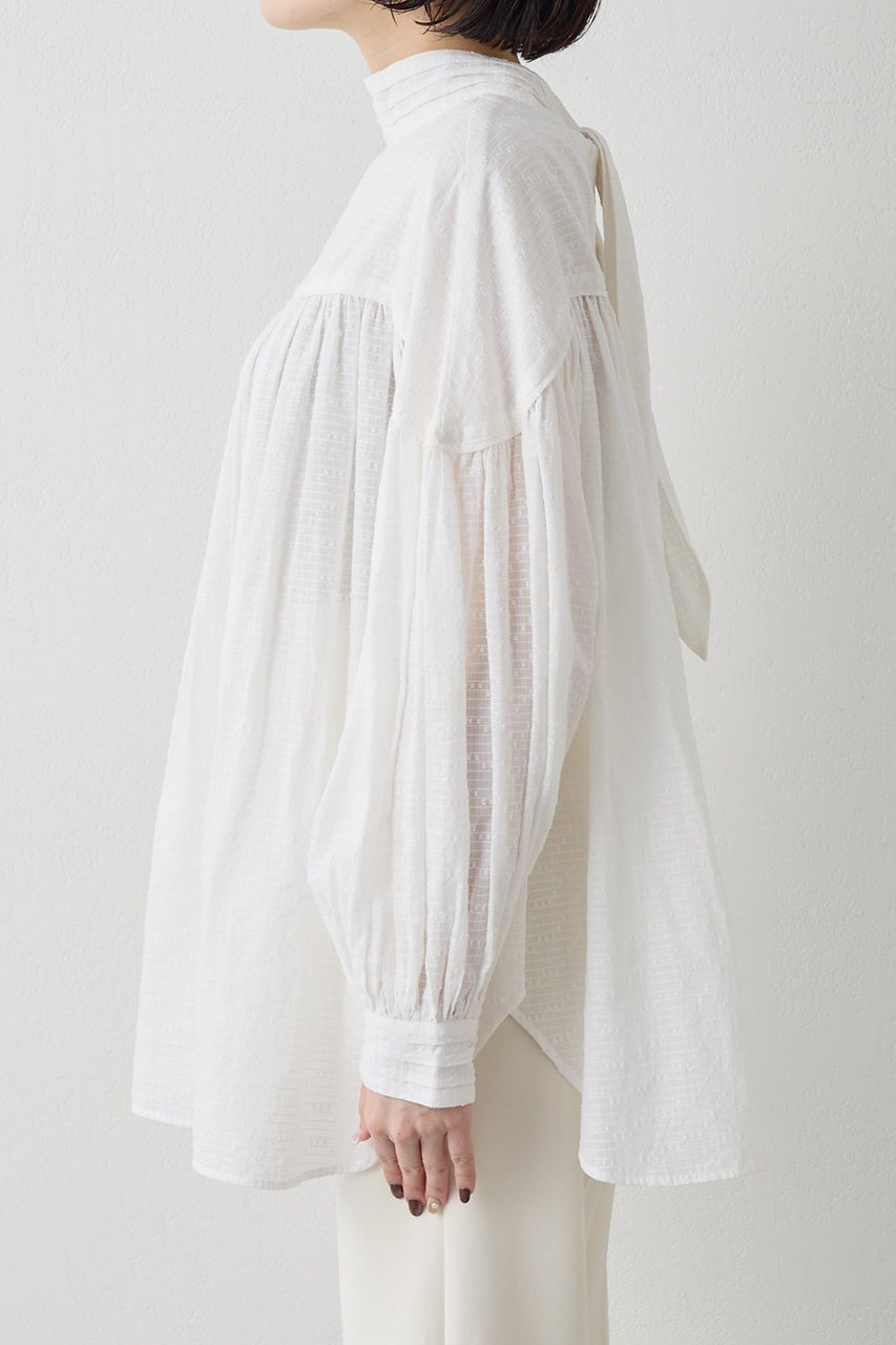 【ウィムガゼット/Whim Gazette】のコットンギャザー切替ブラウス 人気、トレンドファッション・服の通販 founy(ファニー) 　ファッション　Fashion　レディースファッション　Fashion for Women　トップス・カットソー　Cut & Sew Tops　シャツ・ブラウス・オフィスカジュアル　Elegant Blouses & Button-Ups　おすすめ　Recommended / Our Picks　インド　Indian Textile　ギャザー　Gathered, Ruffled　スリーブ　Sleeve, Long Sleeve / Short Sleeve　リボン　Ribbon, Bow　ロング　Long, Long-Length　エレガント 上品　Elegant　切替　Switching, Contrast Panel　other-7|ID: prp329100004902137 ipo3291000000036712369