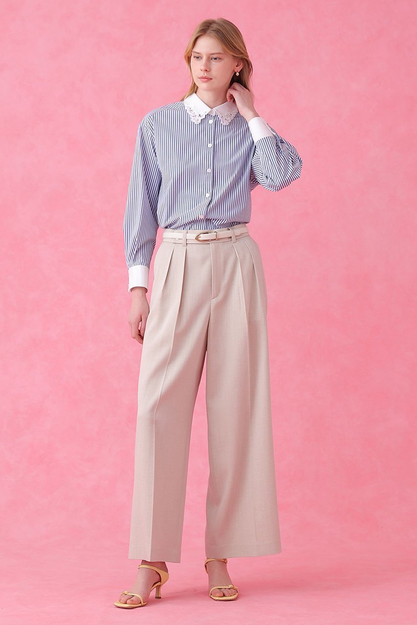 【アナイ/ANAYI】のコットンブロード衿刺繍シャツ 人気、トレンドファッション・服の通販 founy(ファニー) 　ファッション　Fashion　レディースファッション　Fashion for Women　トップス・カットソー　Cut & Sew Tops　シャツ・ブラウス・オフィスカジュアル　Elegant Blouses & Button-Ups　おすすめ　Recommended / Our Picks　インナー　Innerwear　ジャケット　Jacket, Outerwear　ストライプ　Stripe, Striped Pattern　スリーブ　Sleeve, Long Sleeve / Short Sleeve　ブロード　Broadcloth, Fine Cotton　ロング　Long, Long-Length　other-8|ID: prp329100004902141 ipo3291000000036685197