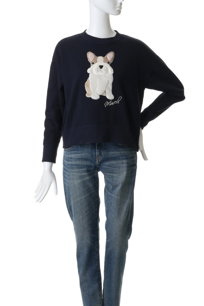 【ミュベール/MUVEIL】のフレンチブルドッグ裏毛プルオーバー 人気、トレンドファッション・服の通販 founy(ファニー) 　ファッション　Fashion　レディースファッション　Fashion for Women　トップス・カットソー　Cut & Sew Tops　シャツ・ブラウス・オフィスカジュアル　Elegant Blouses & Button-Ups　レディースパーカー・カジュアルフーディー　Casual Hoodies & Sweatshirts　ロングTシャツ・Tシャツ　Longline T-Shirts & Tees　カジュアルプルオーバー・ニットトップス　Pullovers & Knit Tops / Casual Pullovers　スウェット・クルーネックトップス　Sweatshirts & Crewnecks / Relaxed Fit Sweat Tops　カットソー・ベーシックTシャツ　Cut-and-Sewn Tops / Stretch Tees & Basics　コレクション　Collection, Seasonal Line　コンパクト　Compact, Small Size　フレンチ　French, French Style　other-2|ID: prp329100004902171 ipo3291000000036685566
