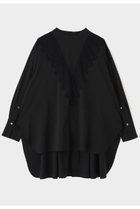 【ル フィル/LE PHIL】のレース切り替えブラウス 人気、トレンドファッション・服の通販 founy(ファニー) ファッション Fashion レディースファッション Fashion for Women トップス・カットソー Cut & Sew Tops シャツ・ブラウス・オフィスカジュアル Elegant Blouses & Button-Ups スリーブ Sleeve, Long Sleeve / Short Sleeve バランス Balance, Style Balance パターン Pattern, Design Print ビッグ Big, Oversized レース Lace, Lace Fabric ロング Long, Long-Length ワーク Workwear, Utility Style 春 Spring 羽織 Haori, Light Jacket thumbnail ブラック|ID: prp329100004902173 ipo3291000000036685583