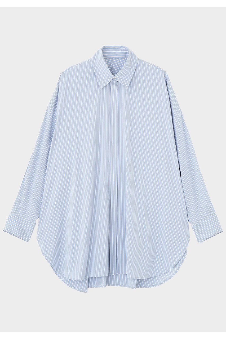 【ル フィル/LE PHIL】のオーバーサイズブラウス インテリア・キッズ・メンズ・レディースファッション・服の通販 founy(ファニー) ファッション Fashion レディースファッション Fashion for Women トップス・カットソー Cut & Sew Tops シャツ・ブラウス・オフィスカジュアル Elegant Blouses & Button-Ups スリーブ Sleeve, Long Sleeve / Short Sleeve パターン Pattern, Design Print ビッグ Big, Oversized ラウンド Round, Round Neck リラックス Relax, Relaxed Fit レギュラー Regular, Standard Fit ロング Long, Long-Length エレガント 上品 Elegant ブルー|ID: prp329100004902183 ipo3291000000036685665