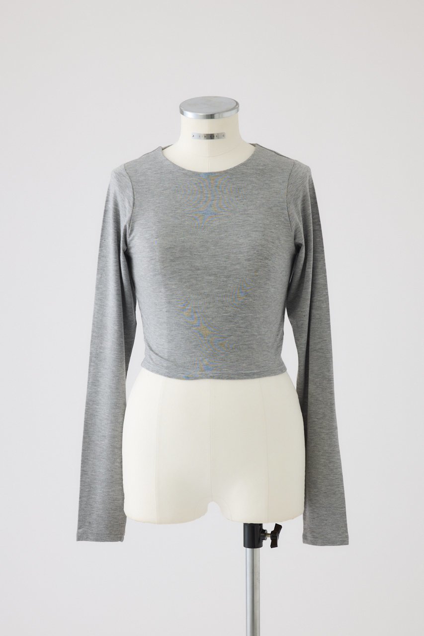 【リムアーク/RIM.ARK】のCropped tight tops/トップス インテリア・キッズ・メンズ・レディースファッション・服の通販 founy(ファニー) ファッション Fashion レディースファッション Fashion for Women トップス・カットソー Cut & Sew Tops シャツ・ブラウス・オフィスカジュアル Elegant Blouses & Button-Ups ロングTシャツ・Tシャツ Longline T-Shirts & Tees カットソー・ベーシックTシャツ Cut-and-Sewn Tops / Stretch Tees & Basics インナー Innerwear カッティング Cutting Detail クロップド Cropped, Short Length シンプル Simple, Minimal ジャケット Jacket, Outerwear スリーブ Sleeve, Long Sleeve / Short Sleeve バランス Balance, Style Balance パターン Pattern, Design Print フィット Fit, Slim Fit フォルム Silhouette, Form ベーシック Basic, Essential ロング Long, Long-Length グレー|ID: prp329100004902199 ipo3291000000036685806