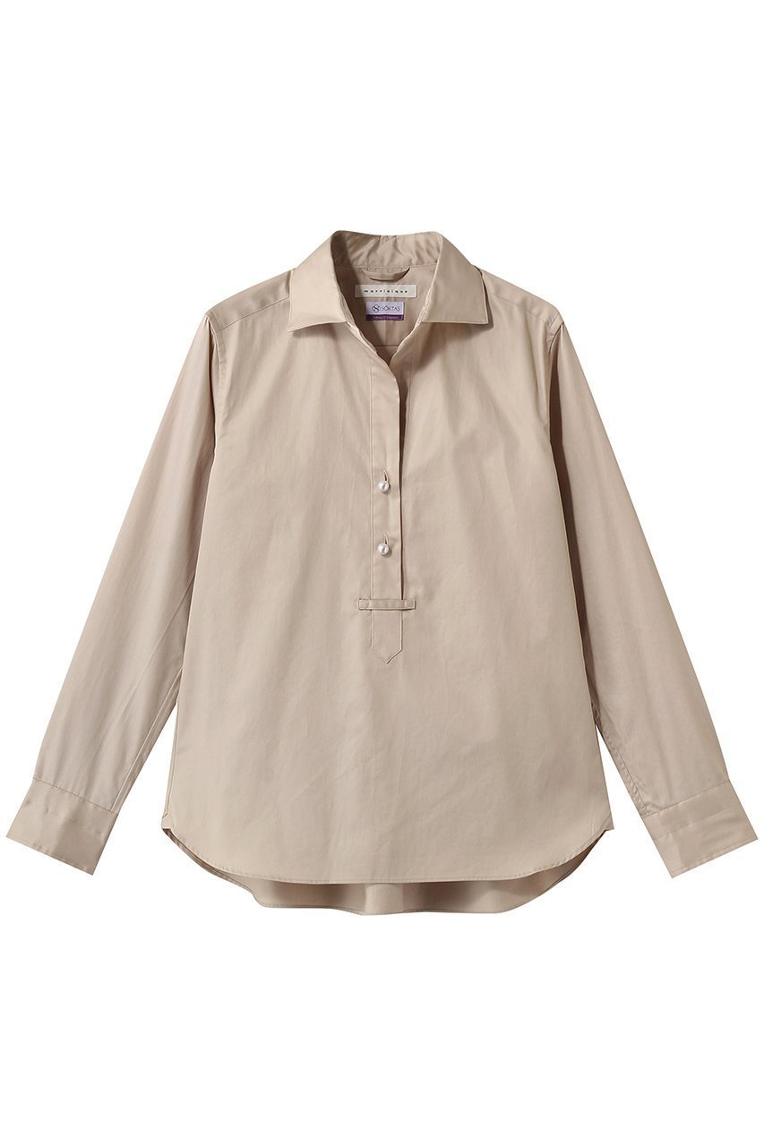 【マルティニーク/martinique】の《定番》パールスキッパーブラウス インテリア・キッズ・メンズ・レディースファッション・服の通販 founy(ファニー) ファッション Fashion レディースファッション Fashion for Women トップス・カットソー Cut & Sew Tops シャツ・ブラウス・オフィスカジュアル Elegant Blouses & Button-Ups おすすめ Recommended / Our Picks なめらか Smooth, Silky Texture アクセサリー Fashion Accessories スキッパー Skipper, Open Collar スリーブ Sleeve, Long Sleeve / Short Sleeve デコルテ Décolleté, Neckline パール Pearl, Pearl Accent ロング Long, Long-Length エレガント 上品 Elegant 定番 Standard, Basic Item ベージュ|ID: prp329100004902202 ipo3291000000036685831