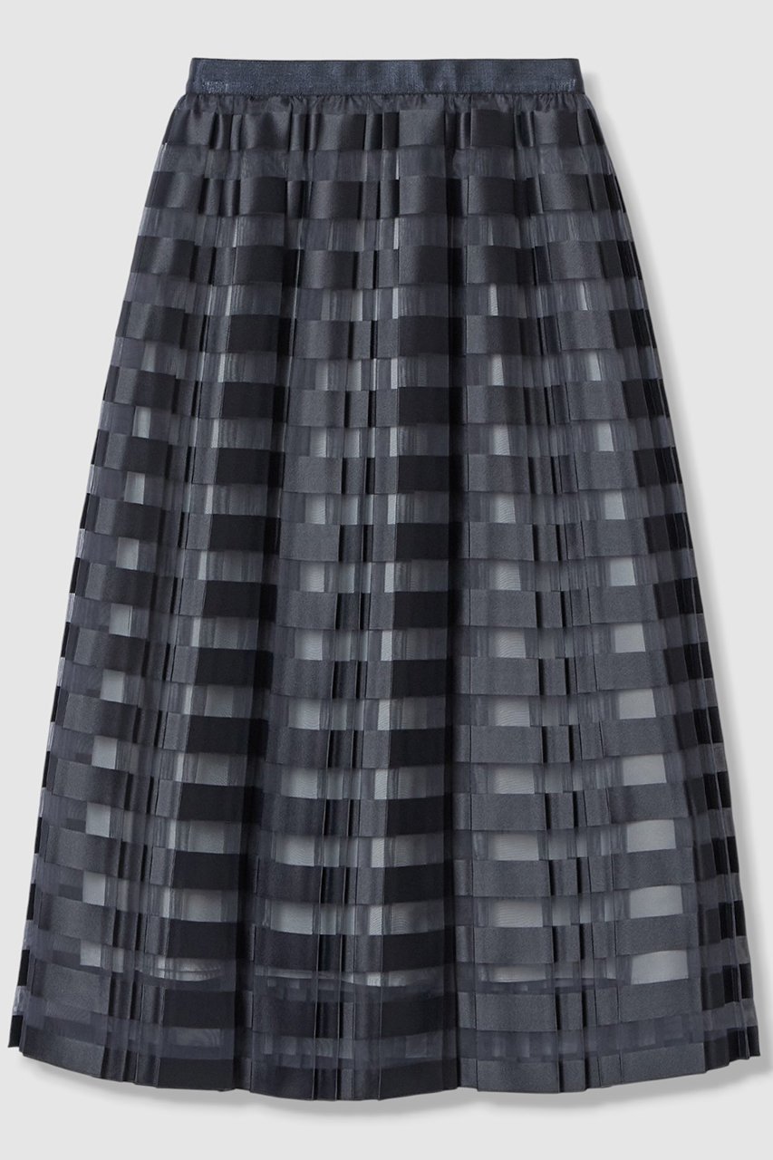 【アナイ/ANAYI】のボーダージャガードプリーツ スカート インテリア・キッズ・メンズ・レディースファッション・服の通販 founy(ファニー) 　ファッション　Fashion　レディースファッション　Fashion for Women　スカート　Skirts　プリーツスカート / 上品フェミニンスタイル　Pleated Skirts　エレガント 上品　Elegant　シアー　Sheer, See-Through　チュニック　Tunic, Long Top　プリーツ　Pleats, Pleated　ボックス　Boxy, Box Shape　ボーダー　Border, Stripe　ロング　Long, Long-Length　春　Spring　ネイビー|ID: prp329100004902226 ipo3291000000036686104