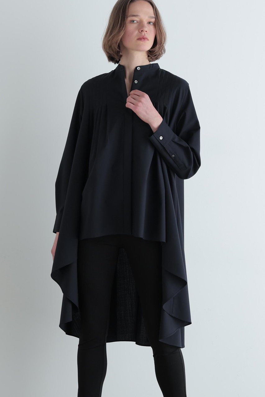 【ル フィル/LE PHIL】のライトウールボリュームブラウス 人気、トレンドファッション・服の通販 founy(ファニー) 　ファッション　Fashion　レディースファッション　Fashion for Women　トップス・カットソー　Cut & Sew Tops　シャツ・ブラウス・オフィスカジュアル　Elegant Blouses & Button-Ups　スタンダード　Standard, Basic　スタンド　Stand Collar, Upright Stand　スリーブ　Sleeve, Long Sleeve / Short Sleeve　ドレープ　Drape, Draping Fabric　ヘムライン　Hemline, Bottom Cut　ロング　Long, Long-Length　春　Spring　other-4|ID: prp329100004902234 ipo3291000000036686256