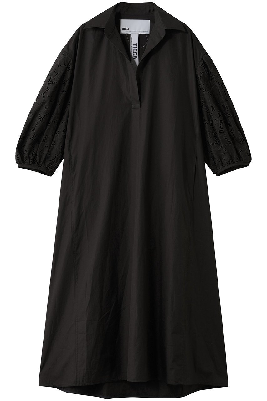 【ティッカ/TICCA】のフラワーレースワンピース インテリア・キッズ・メンズ・レディースファッション・服の通販 founy(ファウニー) 　ファッション　Fashion　レディースファッション　Fashion for Women　ワンピース　Dresses　チュニック　Tunic Tops & Dresses　ガーリー　Girly, Feminine Style　キャップ　Cap, Baseball Cap　シンプル　Simple, Minimal　スニーカー　Sneakers, Trainers　スリーブ　Sleeve, Long Sleeve / Short Sleeve　ダウン　Down, Puffer　チュニック　Tunic, Long Top　フラワー　Flower, Floral　モダン　Modern, Contemporary　レース　Lace, Lace Fabric　ロング　Long, Long-Length　チャコールグレー|ID: prp329100004902266 ipo3291000000036686546