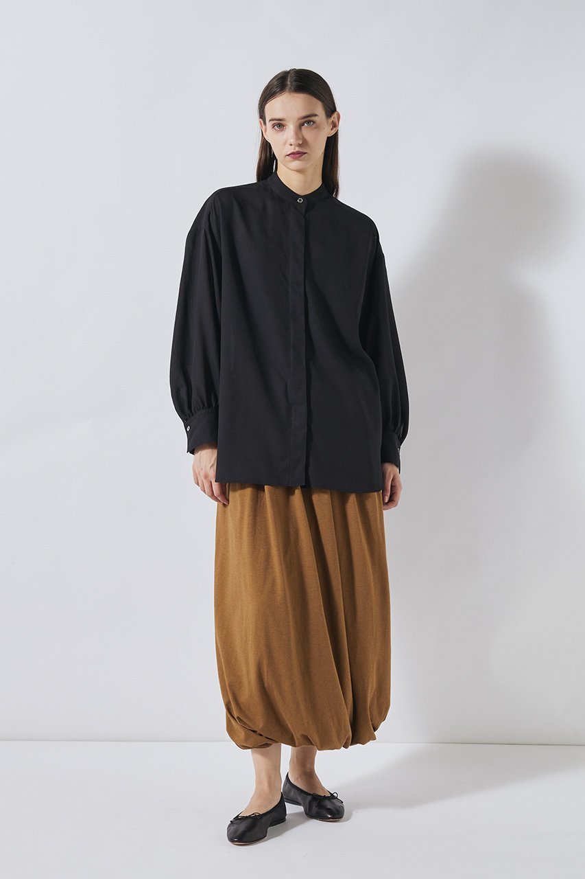 【フローレント/FLORENT】のリネンライクツイル バンドカラーシャツ 人気、トレンドファッション・服の通販 founy(ファニー) 　ファッション　Fashion　レディースファッション　Fashion for Women　トップス・カットソー　Cut & Sew Tops　シャツ・ブラウス・オフィスカジュアル　Elegant Blouses & Button-Ups　スリーブ　Sleeve, Long Sleeve / Short Sleeve　ドレープ　Drape, Draping Fabric　ファブリック　Fabric, Textile　ロング　Long, Long-Length　エレガント 上品　Elegant　新作・新入荷　New Arrivals / New In　ビジネス 仕事 通勤　Business / Work / Commuting　other-6|ID: prp329100004902280 ipo3291000000036686734