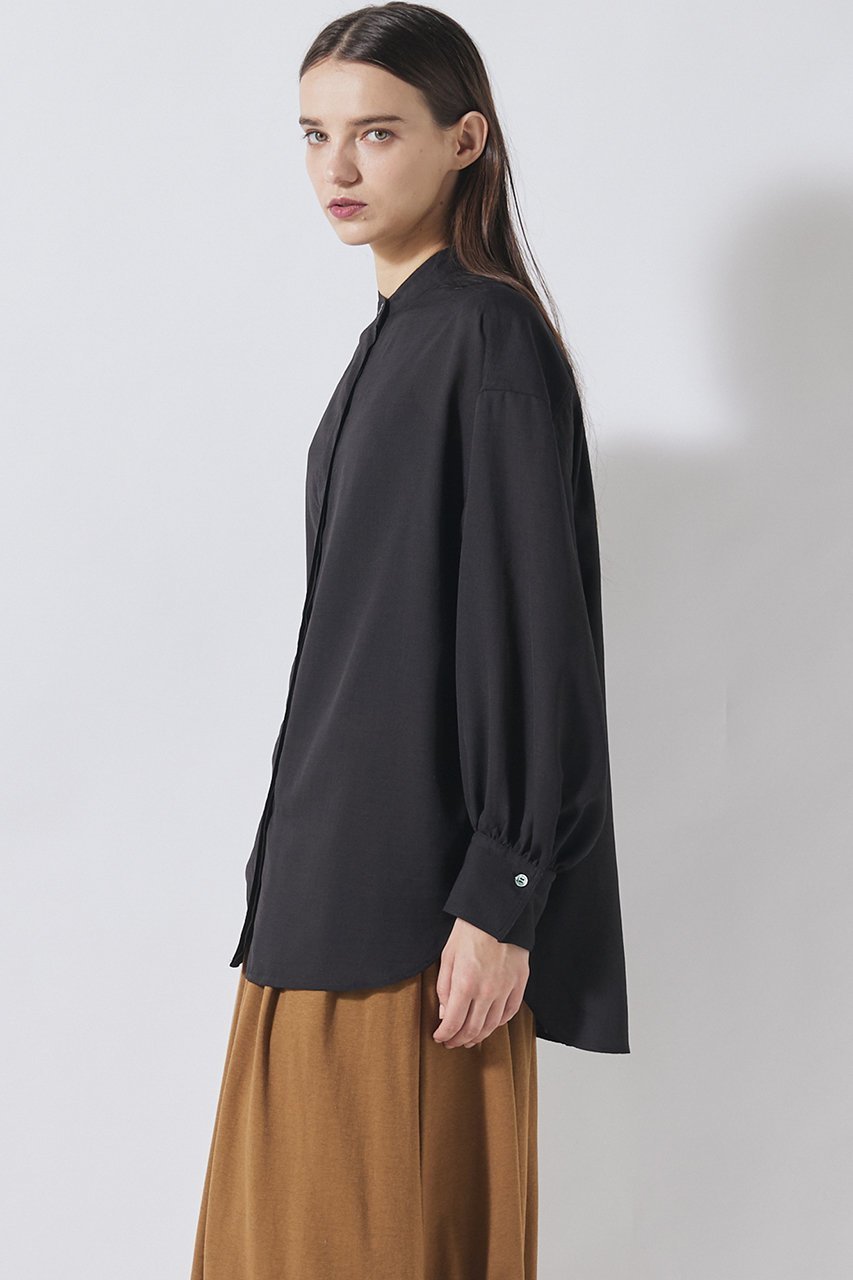 【フローレント/FLORENT】のリネンライクツイル バンドカラーシャツ 人気、トレンドファッション・服の通販 founy(ファニー) 　ファッション　Fashion　レディースファッション　Fashion for Women　トップス・カットソー　Cut & Sew Tops　シャツ・ブラウス・オフィスカジュアル　Elegant Blouses & Button-Ups　スリーブ　Sleeve, Long Sleeve / Short Sleeve　ドレープ　Drape, Draping Fabric　ファブリック　Fabric, Textile　ロング　Long, Long-Length　エレガント 上品　Elegant　新作・新入荷　New Arrivals / New In　ビジネス 仕事 通勤　Business / Work / Commuting　other-7|ID: prp329100004902280 ipo3291000000036686735