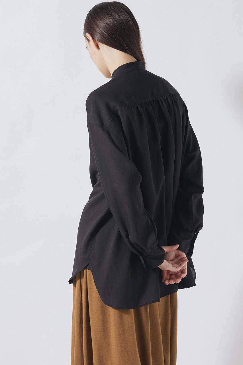 【フローレント/FLORENT】のリネンライクツイル バンドカラーシャツ 人気、トレンドファッション・服の通販 founy(ファニー) 　ファッション　Fashion　レディースファッション　Fashion for Women　トップス・カットソー　Cut & Sew Tops　シャツ・ブラウス・オフィスカジュアル　Elegant Blouses & Button-Ups　スリーブ　Sleeve, Long Sleeve / Short Sleeve　ドレープ　Drape, Draping Fabric　ファブリック　Fabric, Textile　ロング　Long, Long-Length　エレガント 上品　Elegant　新作・新入荷　New Arrivals / New In　ビジネス 仕事 通勤　Business / Work / Commuting　other-8|ID: prp329100004902280 ipo3291000000036686736