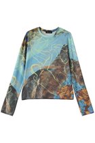 【メゾンスペシャル/MAISON SPECIAL】のImagination Print Tops/イマジネーションプリントトップス 人気、トレンドファッション・服の通販 founy(ファニー) ファッション Fashion レディースファッション Fashion for Women トップス・カットソー Cut & Sew Tops シャツ・ブラウス・オフィスカジュアル Elegant Blouses & Button-Ups ロングTシャツ・Tシャツ Longline T-Shirts & Tees カットソー・ベーシックTシャツ Cut-and-Sewn Tops / Stretch Tees & Basics スリーブ Sleeve, Long Sleeve / Short Sleeve プリント Print, Printed Pattern ロング Long, Long-Length 再入荷 Restock / Back in Stock thumbnail BLU(ブルー)|ID: prp329100004902282 ipo3291000000036686749