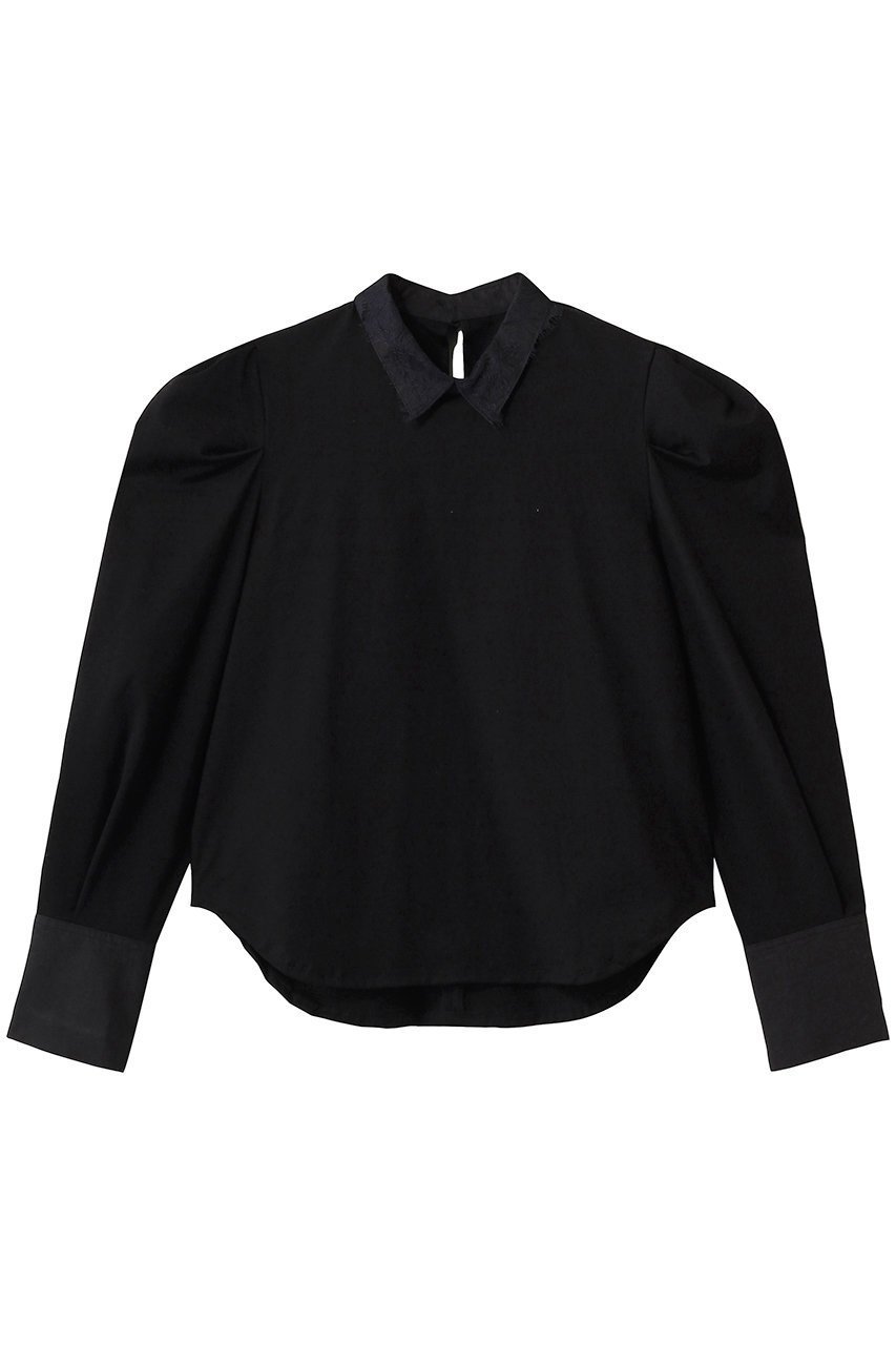 【サードマガジン/THIRD MAGAZINE】の襟レースカットソー インテリア・キッズ・メンズ・レディースファッション・服の通販 founy(ファニー) 　ファッション　Fashion　レディースファッション　Fashion for Women　トップス・カットソー　Cut & Sew Tops　シャツ・ブラウス・オフィスカジュアル　Elegant Blouses & Button-Ups　ロングTシャツ・Tシャツ　Longline T-Shirts & Tees　カットソー・ベーシックTシャツ　Cut-and-Sewn Tops / Stretch Tees & Basics　カットソー　Cut and Sewn Top　カフス　Cuff Design　ジャケット　Jacket, Outerwear　スリーブ　Sleeve, Long Sleeve / Short Sleeve　デニム　Denim, Jeans Material　レース　Lace, Lace Fabric　ロング　Long, Long-Length　エレガント 上品　Elegant　ブラック|ID: prp329100004902287 ipo3291000000036686810