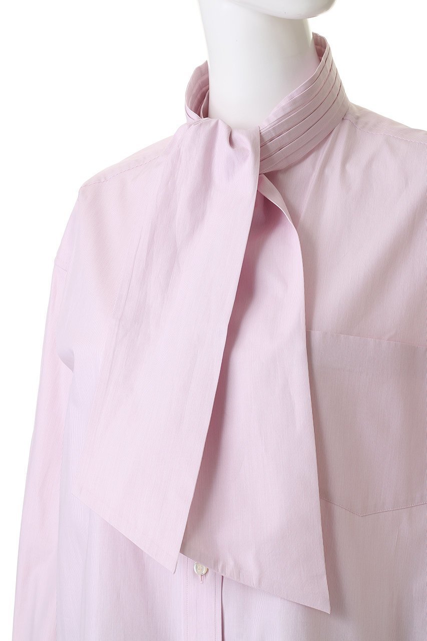 【デパリエ/DEPAREILLE】のピンストライプボウシャツ 人気、トレンドファッション・服の通販 founy(ファニー) 　ファッション　Fashion　レディースファッション　Fashion for Women　トップス・カットソー　Cut & Sew Tops　シャツ・ブラウス・オフィスカジュアル　Elegant Blouses & Button-Ups　オケージョン　Occasion Wear　ジャケット　Jacket, Outerwear　スリット　Slit, Slit Detail　スリーブ　Sleeve, Long Sleeve / Short Sleeve　ロング　Long, Long-Length　エレガント 上品　Elegant　ビジネス 仕事 通勤　Business / Work / Commuting　other-5|ID: prp329100004902301 ipo3291000000036686959