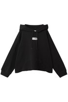 【エムエム6 メゾン マルタン マルジェラ/MM6 Maison Martin Margiela】のロゴ フーディースウェットシャツ 人気、トレンドファッション・服の通販 founy(ファニー) ファッション Fashion レディースファッション Fashion for Women トップス・カットソー Cut & Sew Tops シャツ・ブラウス・オフィスカジュアル Elegant Blouses & Button-Ups レディースパーカー・カジュアルフーディー Casual Hoodies & Sweatshirts ロングTシャツ・Tシャツ Longline T-Shirts & Tees スウェット・クルーネックトップス Sweatshirts & Crewnecks / Relaxed Fit Sweat Tops カットソー・ベーシックTシャツ Cut-and-Sewn Tops / Stretch Tees & Basics ショート Short, Short Length バランス Balance, Style Balance フロント Front, Front Design thumbnail ブラック|ID: prp329100004902304 ipo3291000000036686978