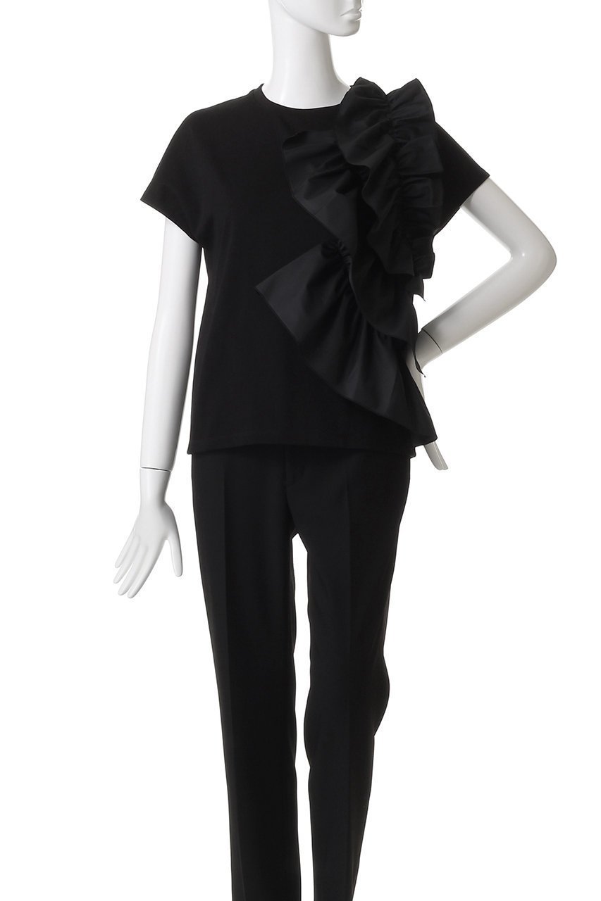 【アルアバイル/allureville】の【Loulou Willoughby】ギャザーレイヤーTシャツ A 人気、トレンドファッション・服の通販 founy(ファニー) 　ファッション　Fashion　レディースファッション　Fashion for Women　トップス・カットソー　Cut & Sew Tops　シャツ・ブラウス・オフィスカジュアル　Elegant Blouses & Button-Ups　ロングTシャツ・Tシャツ　Longline T-Shirts & Tees　カットソー・ベーシックTシャツ　Cut-and-Sewn Tops / Stretch Tees & Basics　ギャザー　Gathered, Ruffled　ショート　Short, Short Length　スラックス　Slacks, Dress Pants　スリーブ　Sleeve, Long Sleeve / Short Sleeve　デニム　Denim, Jeans Material　ハーフ　Half, Half-Length　フロント　Front, Front Design　other-2|ID: prp329100004902311 ipo3291000000036687042