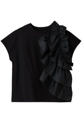 【アルアバイル/allureville】 【Loulou Willoughby】ギャザーレイヤーTシャツ A人気、トレンドファッション・服の通販 founy(ファニー) ファッション Fashion レディースファッション Fashion for Women トップス・カットソー Cut & Sew Tops シャツ・ブラウス・オフィスカジュアル Elegant Blouses & Button-Ups ロングTシャツ・Tシャツ Longline T-Shirts & Tees カットソー・ベーシックTシャツ Cut-and-Sewn Tops / Stretch Tees & Basics ギャザー Gathered, Ruffled ショート Short, Short Length スラックス Slacks, Dress Pants スリーブ Sleeve, Long Sleeve / Short Sleeve デニム Denim, Jeans Material ハーフ Half, Half-Length フロント Front, Front Design |ID:prp329100004902312