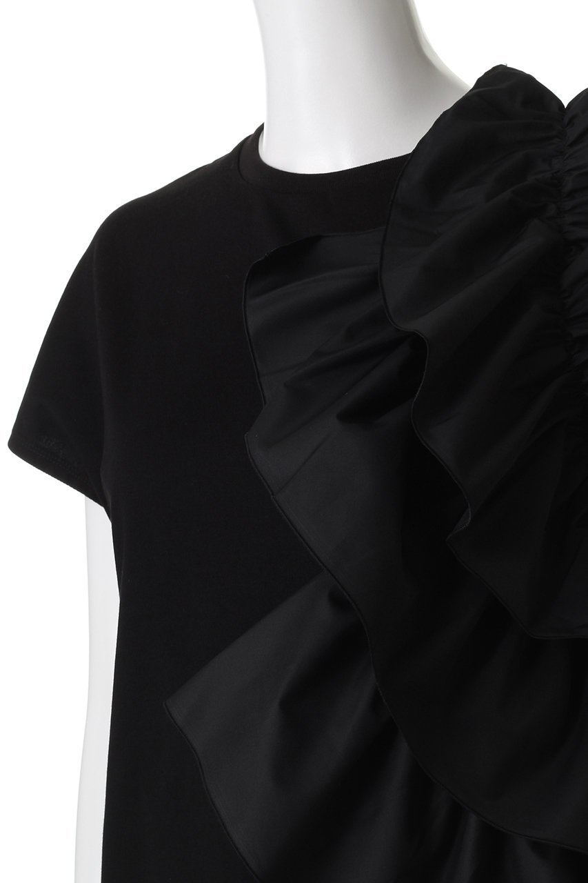 【アルアバイル/allureville】の【Loulou Willoughby】ギャザーレイヤーTシャツ A 人気、トレンドファッション・服の通販 founy(ファニー) 　ファッション　Fashion　レディースファッション　Fashion for Women　トップス・カットソー　Cut & Sew Tops　シャツ・ブラウス・オフィスカジュアル　Elegant Blouses & Button-Ups　ロングTシャツ・Tシャツ　Longline T-Shirts & Tees　カットソー・ベーシックTシャツ　Cut-and-Sewn Tops / Stretch Tees & Basics　ギャザー　Gathered, Ruffled　ショート　Short, Short Length　スラックス　Slacks, Dress Pants　スリーブ　Sleeve, Long Sleeve / Short Sleeve　デニム　Denim, Jeans Material　ハーフ　Half, Half-Length　フロント　Front, Front Design　other-5|ID: prp329100004902312 ipo3291000000036687047