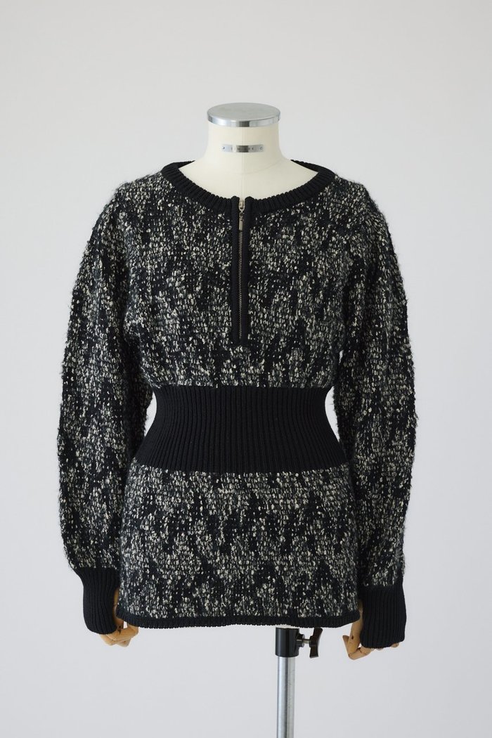 【リムアーク/RIM.ARK】のWaist switching knit tops/ニット インテリア・キッズ・メンズ・レディースファッション・服の通販 founy(ファニー) https://founy.com/ ファッション Fashion レディースファッション Fashion for Women トップス・カットソー Cut & Sew Tops ニット Knit Tops & Sweaters カジュアルプルオーバー・ニットトップス Pullovers & Knit Tops / Casual Pullovers ジャカード／ジャガード Jacquard, Woven Pattern フロント Front, Front Design |ID: prp329100004902315 ipo3291000000036687095