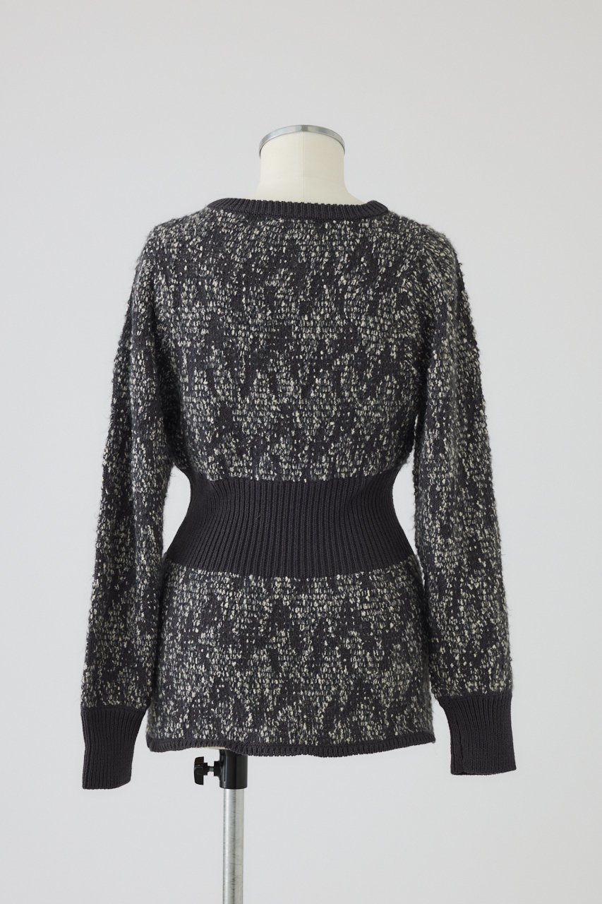 【リムアーク/RIM.ARK】のWaist switching knit tops/ニット 人気、トレンドファッション・服の通販 founy(ファニー) 　ファッション　Fashion　レディースファッション　Fashion for Women　トップス・カットソー　Cut & Sew Tops　ニット　Knit Tops & Sweaters　カジュアルプルオーバー・ニットトップス　Pullovers & Knit Tops / Casual Pullovers　ジャカード／ジャガード　Jacquard, Woven Pattern　フロント　Front, Front Design　other-4|ID: prp329100004902315 ipo3291000000036687100