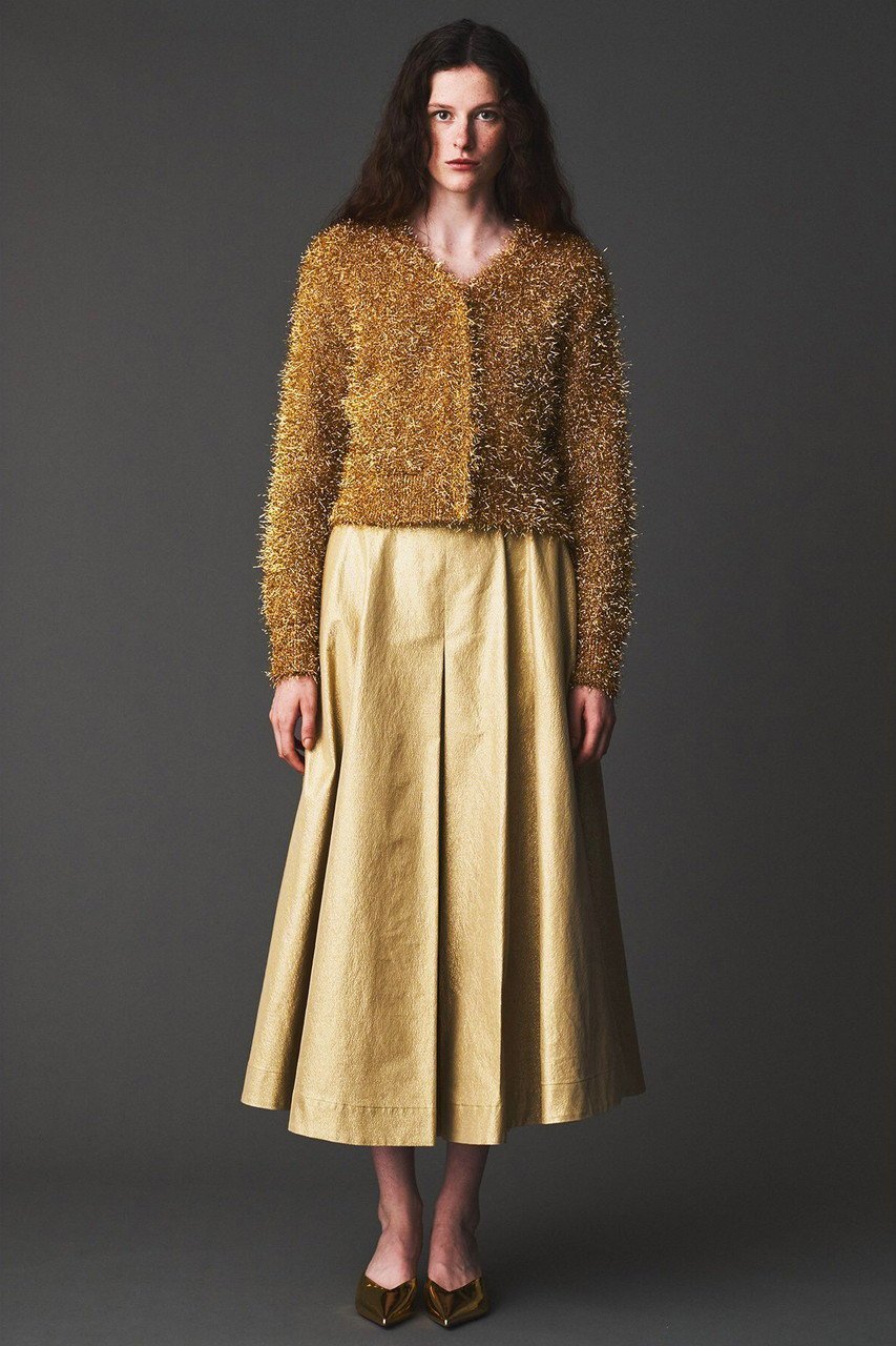 【オブリオ/AUBRIOT】のフィルムラメカーディガン 人気、トレンドファッション・服の通販 founy(ファニー) ファッション Fashion レディースファッション Fashion for Women トップス・カットソー Cut & Sew Tops ニット Knit Tops & Sweaters カーディガン・羽織り Layered Style Cardigans カーディガン Cardigan, Knitwear コンパクト Compact, Small Size フォルム Silhouette, Form ボックス Boxy, Box Shape メタリック Metallic, Shiny Finish モダン Modern, Contemporary other-8|ID: prp329100004902366 ipo3291000000036687579