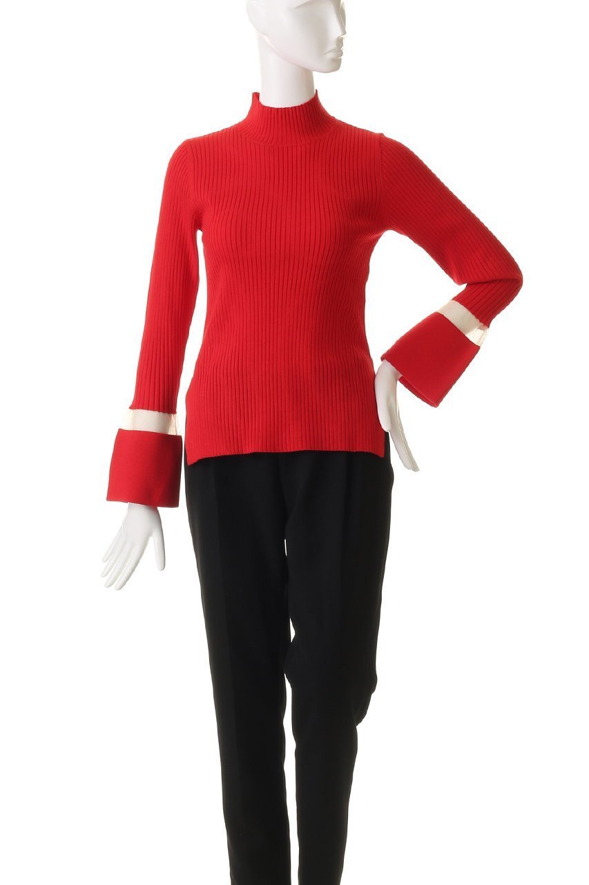 【ランバン オン ブルー/LANVIN en Bleu】のシアーポイントカフスリブニット 人気、トレンドファッション・服の通販 founy(ファニー) 　ファッション　Fashion　レディースファッション　Fashion for Women　トップス・カットソー　Cut & Sew Tops　ニット　Knit Tops & Sweaters　カジュアルプルオーバー・ニットトップス　Pullovers & Knit Tops / Casual Pullovers　インナー　Innerwear　カフス　Cuff Design　シアー　Sheer, See-Through　シンプル　Simple, Minimal　スリット　Slit, Slit Detail　フレア　Flare, Flared　リブニット　Rib Knit, Ribbed Knit　エレガント 上品　Elegant　other-2|ID: prp329100004902376 ipo3291000000036687674