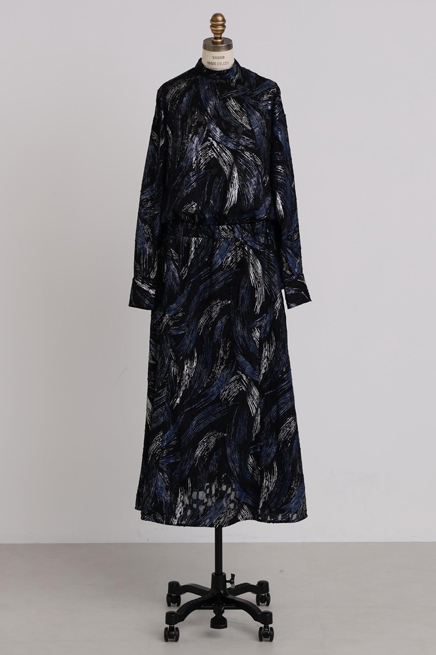 【ヒューエルミュージアム/hueLe Museum】の【hLM】シアージャガードワンピース 人気、トレンドファッション・服の通販 founy(ファニー) 　ファッション　Fashion　レディースファッション　Fashion for Women　ワンピース　Dresses　チュニック　Tunic Tops & Dresses　シアー　Sheer, See-Through　シルク　Silk, 100% Silk　ジャカード／ジャガード　Jacquard, Woven Pattern　セットアップ　Set-Up, Coordinated Outfit　チュニック　Tunic, Long Top　ドレス　Dress, One-Piece　プリント　Print, Printed Pattern　ロング　Long, Long-Length　ヴィンテージ　Vintage Style　エレガント 上品　Elegant　other-2|ID: prp329100004902387 ipo3291000000036687804