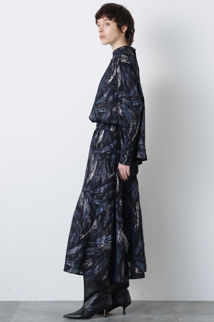 【ヒューエルミュージアム/hueLe Museum】の【hLM】シアージャガードワンピース 人気、トレンドファッション・服の通販 founy(ファニー) 　ファッション　Fashion　レディースファッション　Fashion for Women　ワンピース　Dresses　チュニック　Tunic Tops & Dresses　シアー　Sheer, See-Through　シルク　Silk, 100% Silk　ジャカード／ジャガード　Jacquard, Woven Pattern　セットアップ　Set-Up, Coordinated Outfit　チュニック　Tunic, Long Top　ドレス　Dress, One-Piece　プリント　Print, Printed Pattern　ロング　Long, Long-Length　ヴィンテージ　Vintage Style　エレガント 上品　Elegant　other-3|ID: prp329100004902387 ipo3291000000036687805