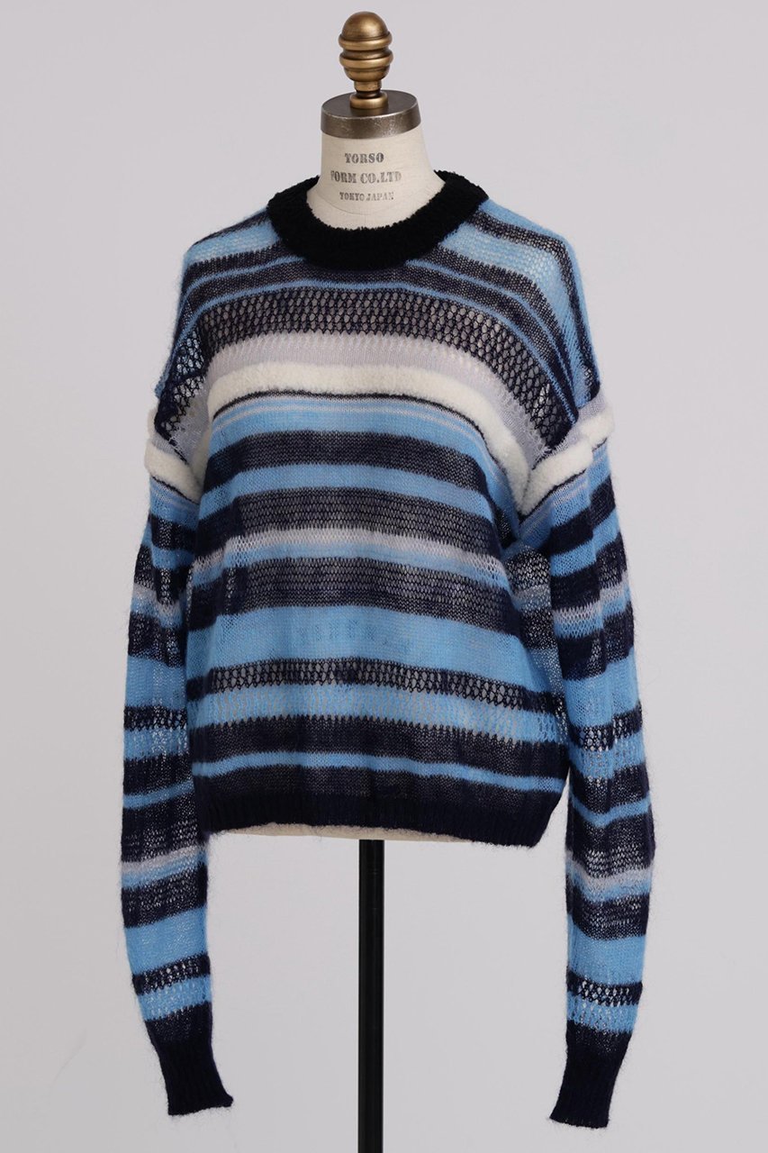 【ヒューエルミュージアム/hueLe Museum】の【STUMBLY】Sheer Mohair Pullover 人気、トレンドファッション・服の通販 founy(ファニー) 　ファッション　Fashion　レディースファッション　Fashion for Women　トップス・カットソー　Cut & Sew Tops　ニット　Knit Tops & Sweaters　カジュアルプルオーバー・ニットトップス　Pullovers & Knit Tops / Casual Pullovers　クロップド　Cropped, Short Length　メッシュ　Mesh, Net Fabric　ランダム　Random, Irregular　other-2|ID: prp329100004902388 ipo3291000000036687814