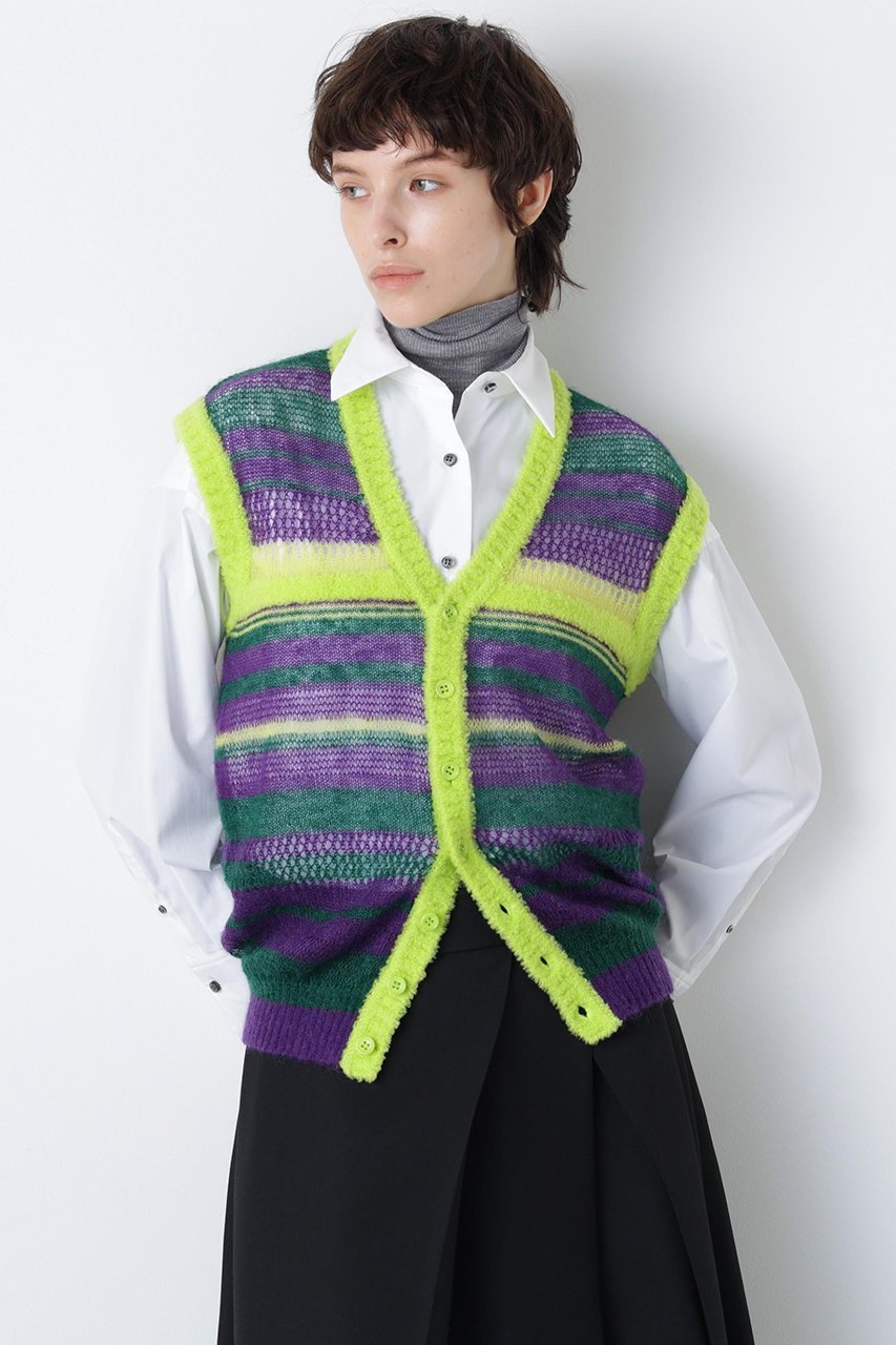 【ヒューエルミュージアム/hueLe Museum】の【STUMBLY】Sheer Mohair Gilet 人気、トレンドファッション・服の通販 founy(ファニー) 　ファッション　Fashion　レディースファッション　Fashion for Women　トップス・カットソー　Cut & Sew Tops　ニット　Knit Tops & Sweaters　ベスト&ジレ / 重ね着スタイル　Vests & Gilets　カジュアルプルオーバー・ニットトップス　Pullovers & Knit Tops / Casual Pullovers　メッシュ　Mesh, Net Fabric　ランダム　Random, Irregular　 other-1|ID: prp329100004902389 ipo3291000000036687821