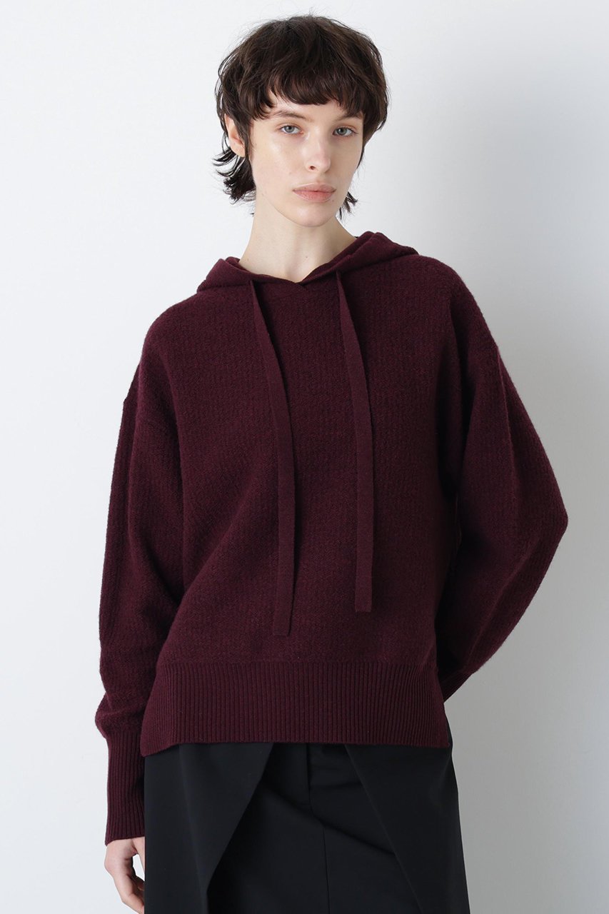 【ヒューエルミュージアム/hueLe Museum】の【hLM】パイルニットフーディー インテリア・キッズ・メンズ・レディースファッション・服の通販 founy(ファニー) 　ファッション　Fashion　レディースファッション　Fashion for Women　トップス・カットソー　Cut & Sew Tops　ニット　Knit Tops & Sweaters　カジュアルプルオーバー・ニットトップス　Pullovers & Knit Tops / Casual Pullovers　シンプル　Simple, Minimal　エレガント 上品　Elegant　パープル|ID: prp329100004902391 ipo3291000000036687852