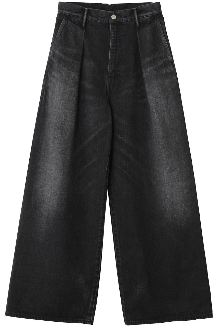 【グラフペーパー/Graphpaper】のSelvage Denim Two Tuck Wide Pants/パンツ インテリア・キッズ・メンズ・レディースファッション・服の通販 founy(ファニー) 　ファッション　Fashion　レディースファッション　Fashion for Women　パンツ　Pants & Trousers　デニムパンツ・ジーンズ・美脚デニム　Denim Jeans & Pants　デニム　Denim, Jeans Material　ロング　Long, Long-Length　ワイド　Wide, Wide Fit　ブラック(DARK_FADE)|ID: prp329100004902503 ipo3291000000036689138