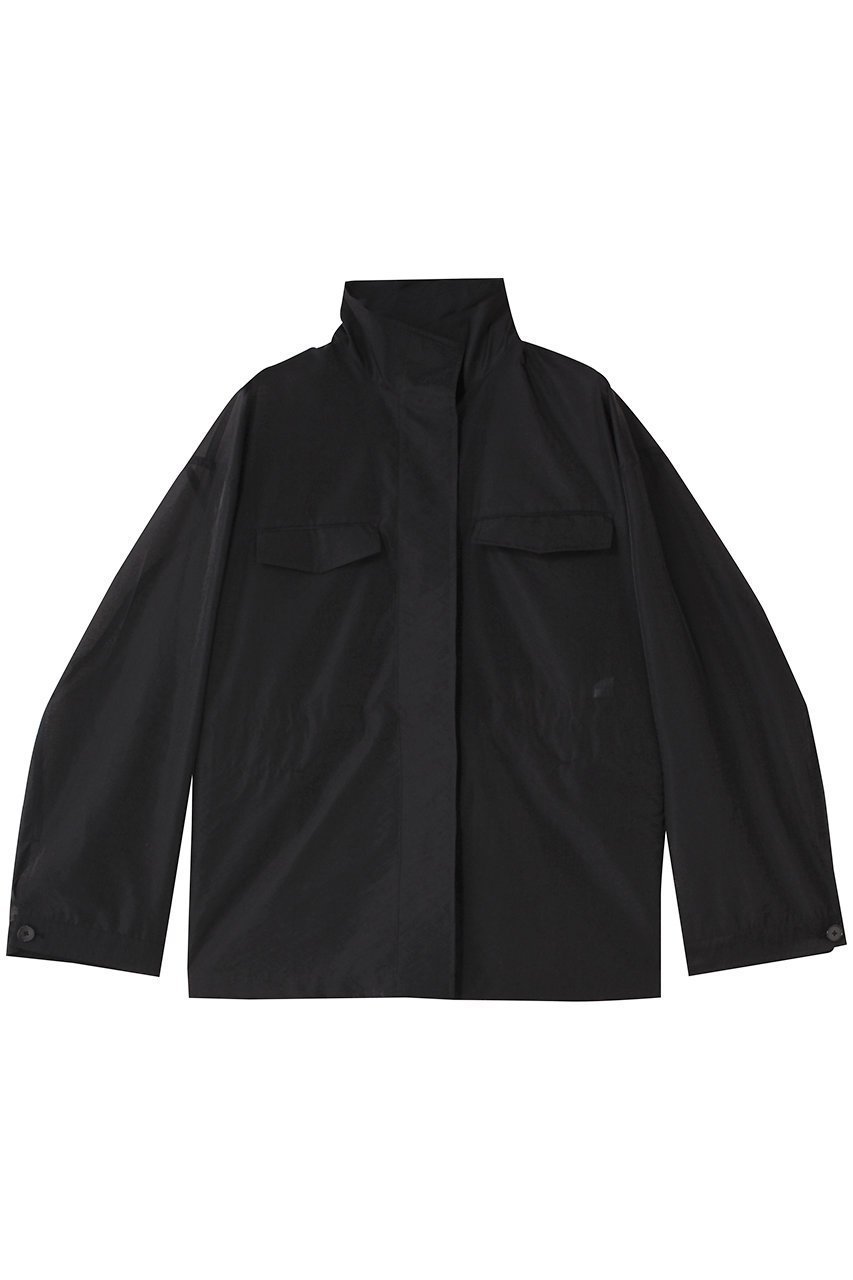 【アンクレイヴ/uncrave】のシアーオーガンジー ミリタリーブルゾン インテリア・キッズ・メンズ・レディースファッション・服の通販 founy(ファウニー) 　ファッション　Fashion　レディースファッション　Fashion for Women　アウター　Coat / Outerwear Collection　レディースジャケット・軽アウター　Jackets　ブルゾンジャケット・スポーティアウター　Blouson Jackets　エアリー　Airy Texture　オーガンジー　Organza Fabric　シアー　Sheer, See-Through　シンプル　Simple, Minimal　ジャケット　Jacket, Outerwear　スタンド　Stand Collar, Upright Stand　ドローコード　Drawcord, Drawstring Cord　ブライト　Bright, Shiny　ブルゾン　Blouson, Bomber Jacket　ポケット　Pocket, Pocket Detail　ミリタリー　Military, Army Style　エレガント 上品　Elegant　ブラック|ID: prp329100004902515 ipo3291000000036689241