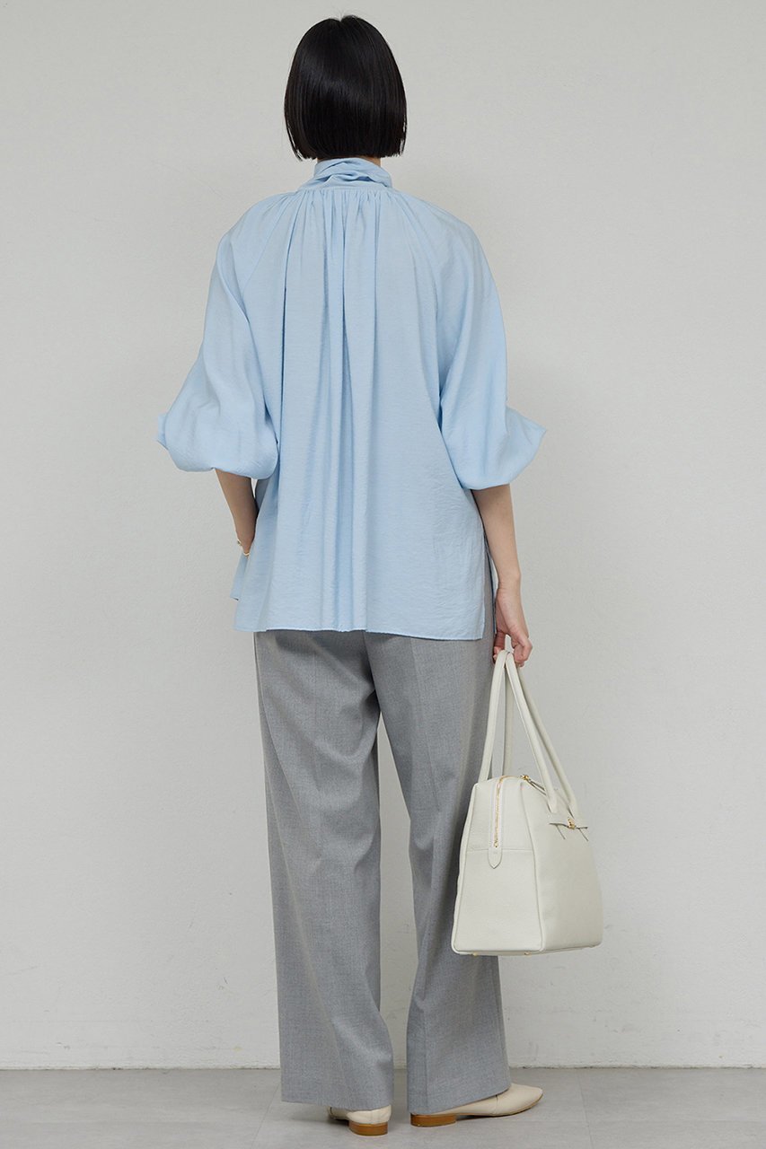 【ガリャルダガランテ/GALLARDAGALANTE】の【2way】ギャザーボウタイブラウス 人気、トレンドファッション・服の通販 founy(ファニー) 　ファッション　Fashion　レディースファッション　Fashion for Women　トップス・カットソー　Cut & Sew Tops　シャツ・ブラウス・オフィスカジュアル　Elegant Blouses & Button-Ups　ギャザー　Gathered, Ruffled　スリーブ　Sleeve, Long Sleeve / Short Sleeve　フェミニン　Feminine, Girly　ロング　Long, Long-Length　エレガント 上品　Elegant　other-4|ID: prp329100004902549 ipo3291000000036689561