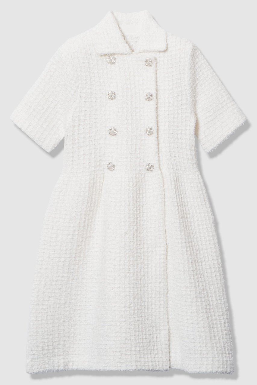 【アルアバイル/allureville】の【LOULOU WILLOUGHBY】ニットツィードワンピース インテリア・キッズ・メンズ・レディースファッション・服の通販 founy(ファウニー) 　ファッション　Fashion　レディースファッション　Fashion for Women　ワンピース　Dresses　チュニック　Tunic Tops & Dresses　シルバー　Silver, Metallic Silver　スパンコール　Sequins, Sequin Embellishment　チュニック　Tunic, Long Top　ツイード　Twill, Twill Weave　ロング　Long, Long-Length　エレガント 上品　Elegant　オフホワイト|ID: prp329100004902561 ipo3291000000036689718