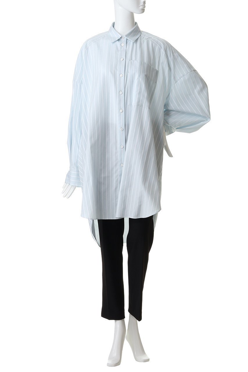 【エンフォルド/ENFOLD】のSLIT SHIRT 人気、トレンドファッション・服の通販 founy(ファニー) 　ファッション　Fashion　レディースファッション　Fashion for Women　トップス・カットソー　Cut & Sew Tops　シャツ・ブラウス・オフィスカジュアル　Elegant Blouses & Button-Ups　ロングTシャツ・Tシャツ　Longline T-Shirts & Tees　サテン　Satin, Glossy Fabric　ストライプ　Stripe, Striped Pattern　スリーブ　Sleeve, Long Sleeve / Short Sleeve　チュニック　Tunic, Long Top　ドレープ　Drape, Draping Fabric　バランス　Balance, Style Balance　パターン　Pattern, Design Print　ベスト　Vest, Waistcoat　ベーシック　Basic, Essential　ロング　Long, Long-Length　エレガント 上品　Elegant　other-2|ID: prp329100004902584 ipo3291000000036689973