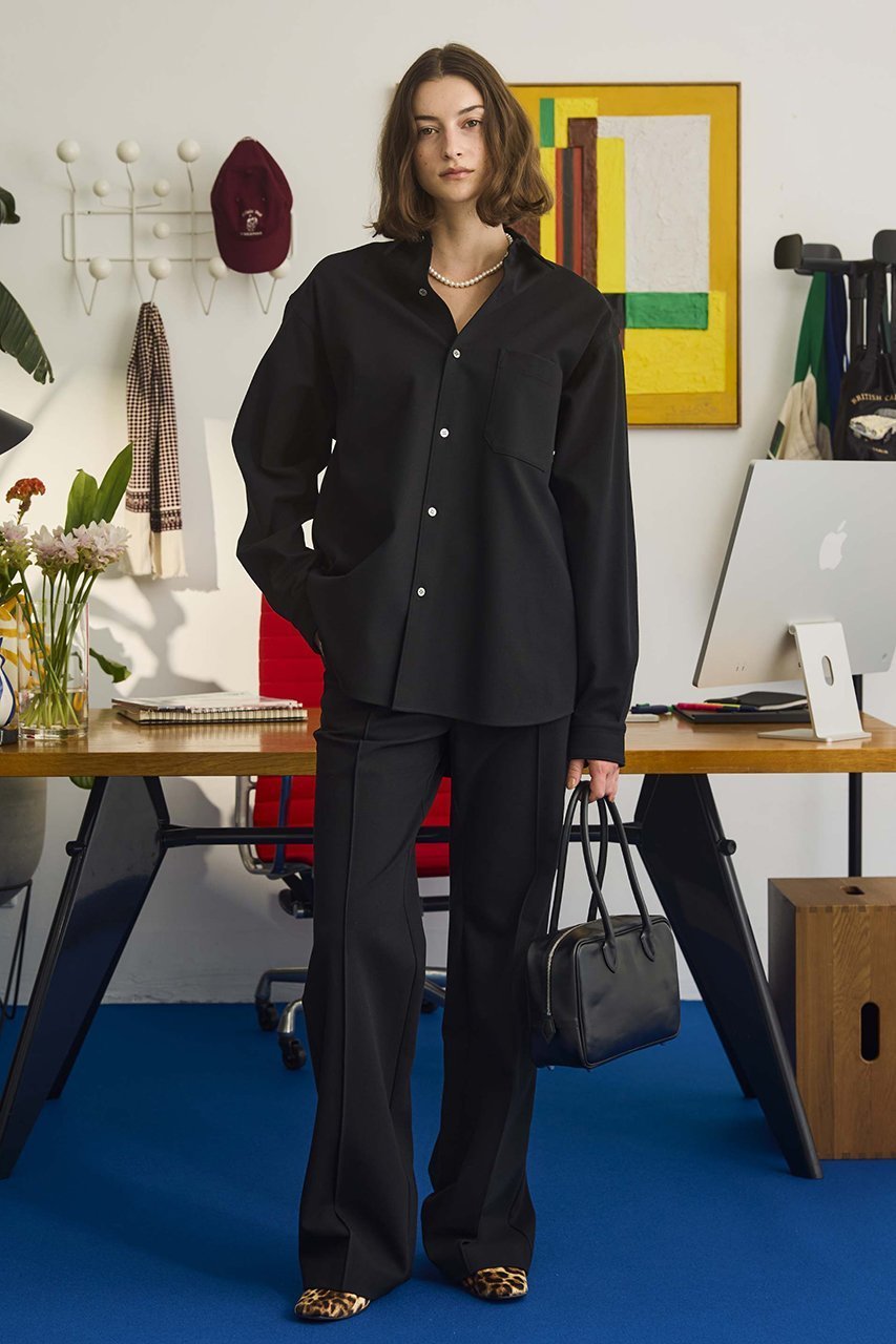 【オブラダ/Oblada】のジャージーオーセンティックシャツ 人気、トレンドファッション・服の通販 founy(ファニー) 　ファッション　Fashion　レディースファッション　Fashion for Women　トップス・カットソー　Cut & Sew Tops　シャツ・ブラウス・オフィスカジュアル　Elegant Blouses & Button-Ups　シンプル　Simple, Minimal　スリーブ　Sleeve, Long Sleeve / Short Sleeve　ロング　Long, Long-Length　エレガント 上品　Elegant　other-7|ID: prp329100004902596 ipo3291000000036690149