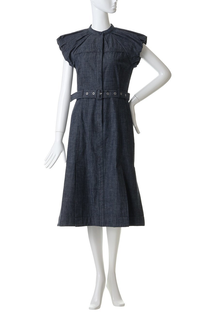 【スリーワン フィリップリム/3.1 Phillip Lim】のデニムシャーティング パフスリーブドレス 人気、トレンドファッション・服の通販 founy(ファニー) 　ファッション　Fashion　レディースファッション　Fashion for Women　ワンピース　Dresses　フォーマル・パーティードレス・結婚式用ドレス　Elegant & Casual Dresses　チュニック　Tunic Tops & Dresses　シャンブレー　Chambray, Denim-Like Fabric　スリーブ　Sleeve, Long Sleeve / Short Sleeve　チュニック　Tunic, Long Top　デニム　Denim, Jeans Material　ドレス　Dress, One-Piece　フェミニン　Feminine, Girly　フォルム　Silhouette, Form　フレア　Flare, Flared　ロング　Long, Long-Length　other-2|ID: prp329100004902617 ipo3291000000036690400