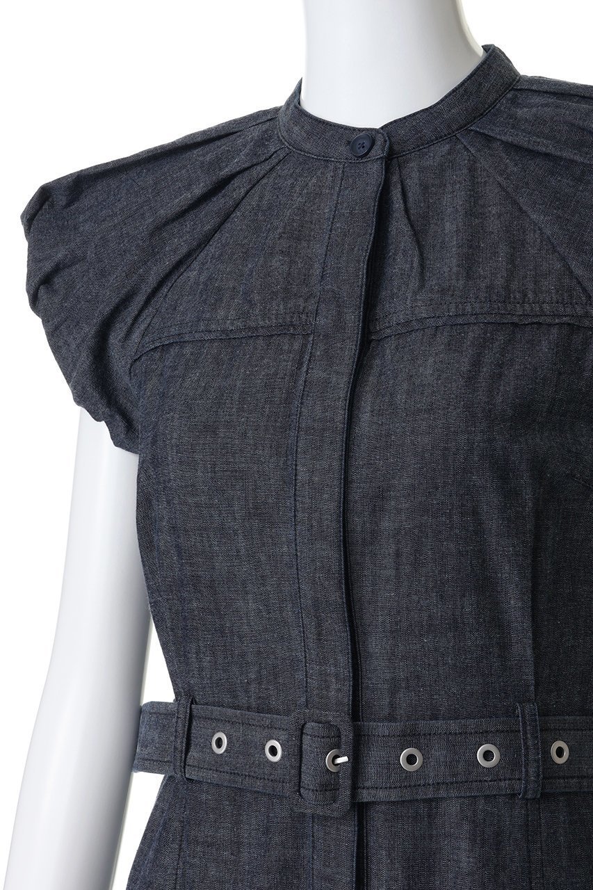 【スリーワン フィリップリム/3.1 Phillip Lim】のデニムシャーティング パフスリーブドレス 人気、トレンドファッション・服の通販 founy(ファニー) 　ファッション　Fashion　レディースファッション　Fashion for Women　ワンピース　Dresses　フォーマル・パーティードレス・結婚式用ドレス　Elegant & Casual Dresses　チュニック　Tunic Tops & Dresses　シャンブレー　Chambray, Denim-Like Fabric　スリーブ　Sleeve, Long Sleeve / Short Sleeve　チュニック　Tunic, Long Top　デニム　Denim, Jeans Material　ドレス　Dress, One-Piece　フェミニン　Feminine, Girly　フォルム　Silhouette, Form　フレア　Flare, Flared　ロング　Long, Long-Length　other-5|ID: prp329100004902617 ipo3291000000036690403