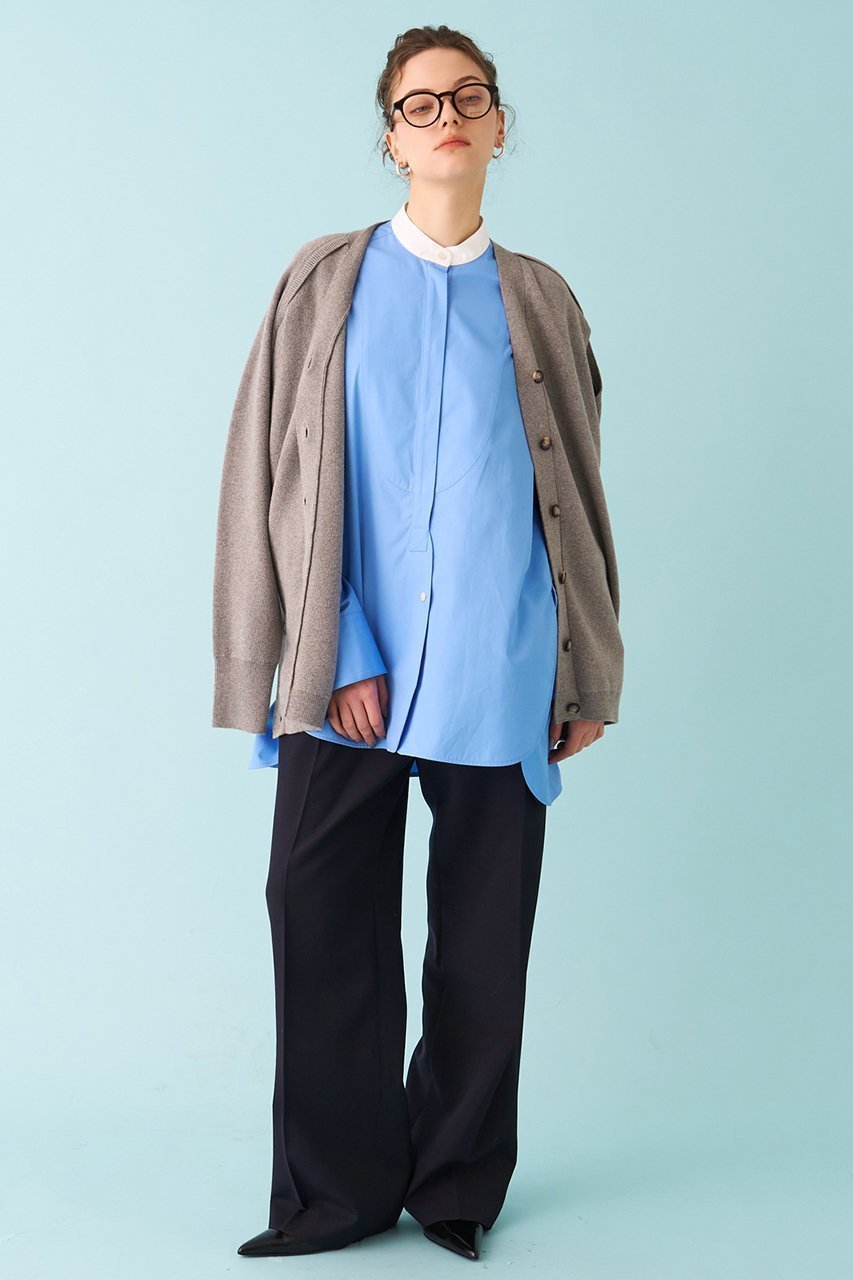 【デザイン ワークス/DESIGN WORKS】のスタンドカラーロングシャツ 人気、トレンドファッション・服の通販 founy(ファニー) 　ファッション　Fashion　レディースファッション　Fashion for Women　トップス・カットソー　Cut & Sew Tops　シャツ・ブラウス・オフィスカジュアル　Elegant Blouses & Button-Ups　スリーブ　Sleeve, Long Sleeve / Short Sleeve　ドレス　Dress, One-Piece　バランス　Balance, Style Balance　ベスト　Vest, Waistcoat　ロング　Long, Long-Length　羽織　Haori, Light Jacket　other-7|ID: prp329100004902627 ipo3291000000036690510