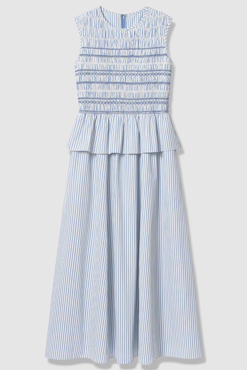 【アナイ/ANAYI】のカラーストライプスモッキング ワンピース 人気、トレンドファッション・服の通販 founy(ファニー) 　ファッション　Fashion　レディースファッション　Fashion for Women　ワンピース　Dresses　チュニック　Tunic Tops & Dresses　エレガント 上品　Elegant　ストライプ　Stripe, Striped Pattern　スモッキング　Smocking, Gathered Stitching　チュニック　Tunic, Long Top　フェミニン　Feminine, Girly　ペプラム　Peplum, Flared Hem　ロング　Long, Long-Length　春　Spring　 other-1|ID: prp329100004902630 ipo3291000000036690526