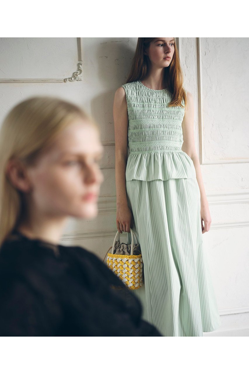 【アナイ/ANAYI】のカラーストライプスモッキング ワンピース 人気、トレンドファッション・服の通販 founy(ファニー) 　ファッション　Fashion　レディースファッション　Fashion for Women　ワンピース　Dresses　チュニック　Tunic Tops & Dresses　エレガント 上品　Elegant　ストライプ　Stripe, Striped Pattern　スモッキング　Smocking, Gathered Stitching　チュニック　Tunic, Long Top　フェミニン　Feminine, Girly　ペプラム　Peplum, Flared Hem　ロング　Long, Long-Length　春　Spring　other-5|ID: prp329100004902630 ipo3291000000036690532