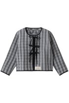 【エスゼット ブロックプリント/SZ Blockprints】のOUILTED JACKET DOUBLE THICK STRIPE リバーシブルジャケット 人気、トレンドファッション・服の通販 founy(ファニー) ファッション Fashion レディースファッション Fashion for Women アウター Coat / Outerwear Collection レディースジャケット・軽アウター Jackets キルティング Quilted, Quilting クロップド Cropped, Short Length ジャケット Jacket, Outerwear ストライプ Stripe, Striped Pattern ダブル Double, Double-Breasted フロント Front, Front Design リバーシブル Reversible, Two-Sided リボン Ribbon, Bow thumbnail ブラック|ID: prp329100004902634 ipo3291000000036690573