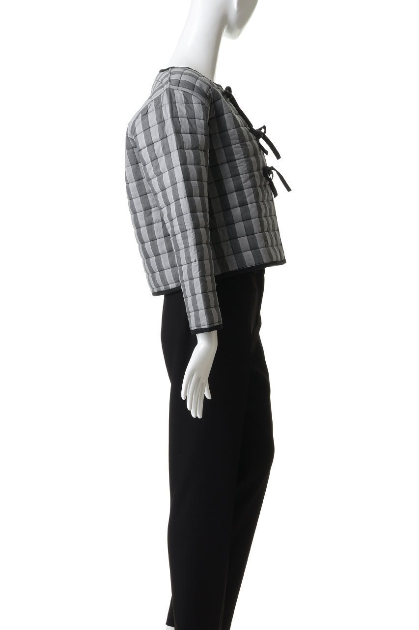 【エスゼット ブロックプリント/SZ Blockprints】のOUILTED JACKET DOUBLE THICK STRIPE リバーシブルジャケット 人気、トレンドファッション・服の通販 founy(ファニー) 　ファッション　Fashion　レディースファッション　Fashion for Women　アウター　Coat / Outerwear Collection　レディースジャケット・軽アウター　Jackets　キルティング　Quilted, Quilting　クロップド　Cropped, Short Length　ジャケット　Jacket, Outerwear　ストライプ　Stripe, Striped Pattern　ダブル　Double, Double-Breasted　フロント　Front, Front Design　リバーシブル　Reversible, Two-Sided　リボン　Ribbon, Bow　other-3|ID: prp329100004902634 ipo3291000000036690575