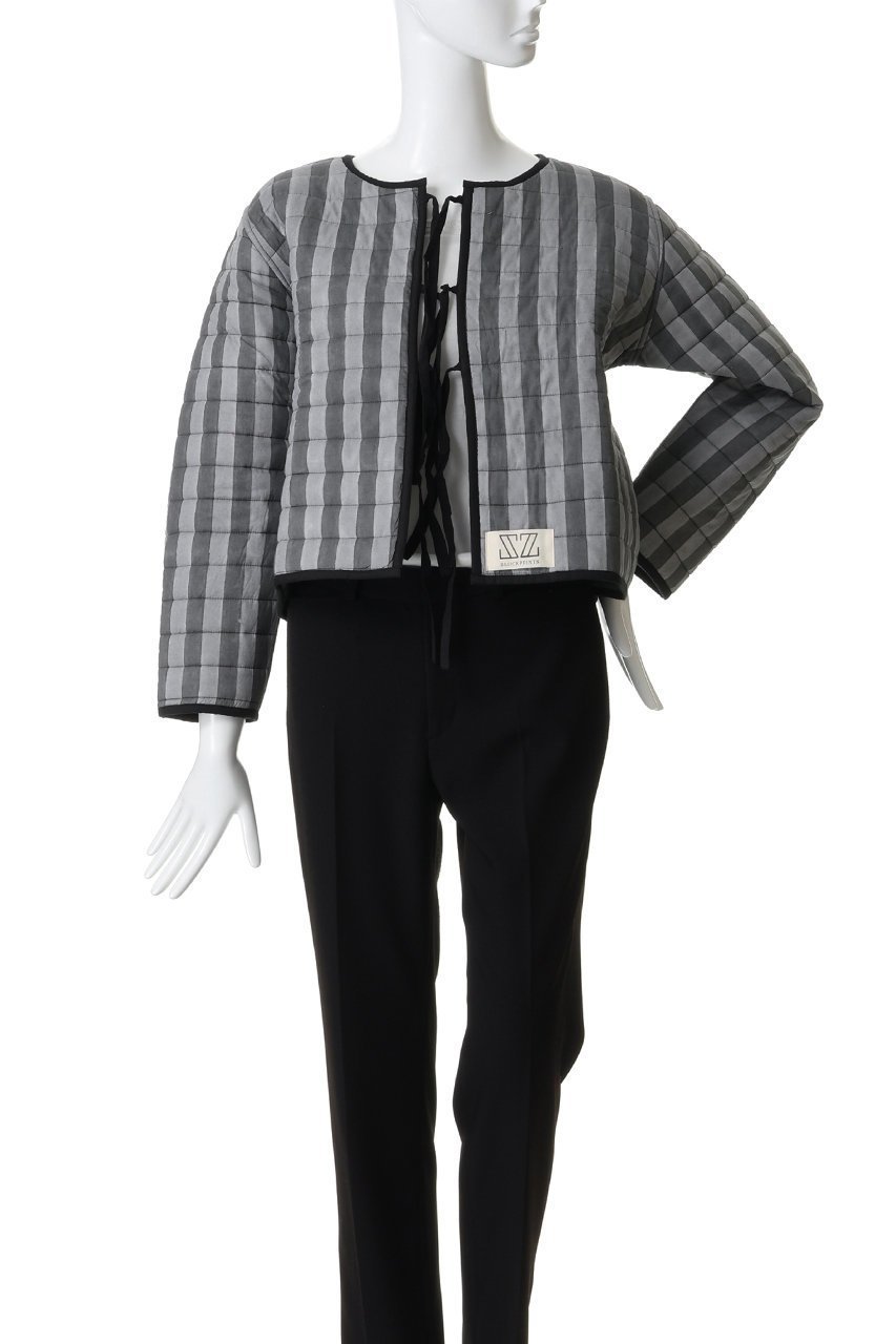 【エスゼット ブロックプリント/SZ Blockprints】のOUILTED JACKET DOUBLE THICK STRIPE リバーシブルジャケット 人気、トレンドファッション・服の通販 founy(ファニー) 　ファッション　Fashion　レディースファッション　Fashion for Women　アウター　Coat / Outerwear Collection　レディースジャケット・軽アウター　Jackets　キルティング　Quilted, Quilting　クロップド　Cropped, Short Length　ジャケット　Jacket, Outerwear　ストライプ　Stripe, Striped Pattern　ダブル　Double, Double-Breasted　フロント　Front, Front Design　リバーシブル　Reversible, Two-Sided　リボン　Ribbon, Bow　other-7|ID: prp329100004902634 ipo3291000000036690579
