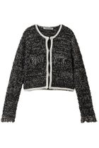 【プランク プロジェクト/PRANK PROJECT】のフロントチャームニットジャケット 人気、トレンドファッション・服の通販 founy(ファニー) ファッション Fashion レディースファッション Fashion for Women アウター Coat / Outerwear Collection レディースジャケット・軽アウター Jackets コンパクト Compact, Small Size ジャケット Jacket, Outerwear デニム Denim, Jeans Material ハーフ Half, Half-Length フロント Front, Front Design エレガント 上品 Elegant thumbnail BLK(ブラック)|ID: prp329100004902641 ipo3291000000036690654