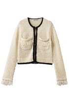 【プランク プロジェクト/PRANK PROJECT】のフロントチャームニットジャケット 人気、トレンドファッション・服の通販 founy(ファニー) ファッション Fashion レディースファッション Fashion for Women アウター Coat / Outerwear Collection レディースジャケット・軽アウター Jackets コンパクト Compact, Small Size ジャケット Jacket, Outerwear デニム Denim, Jeans Material ハーフ Half, Half-Length フロント Front, Front Design エレガント 上品 Elegant thumbnail WHT(ホワイト)|ID: prp329100004902641 ipo3291000000036690655